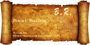 Bucsi Rozina névjegykártya